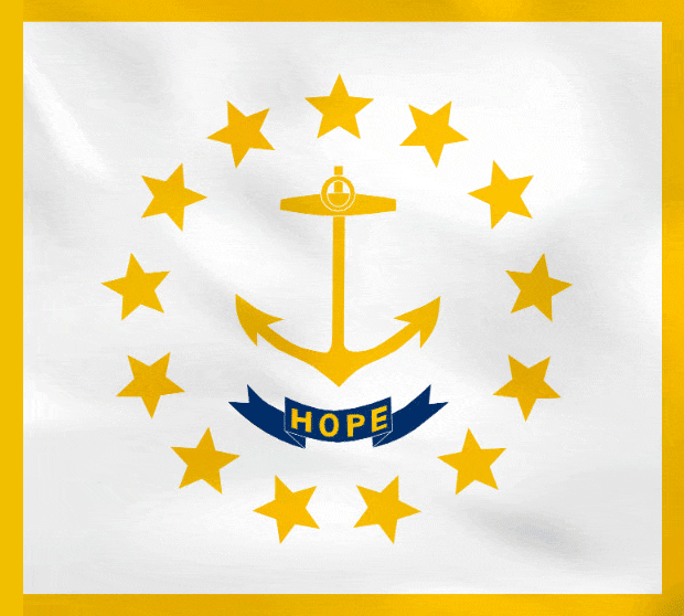 Rhode Island US State Desk Table Top Flag 