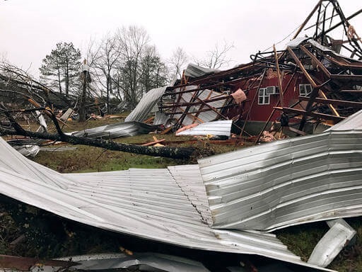 Image of tornado destruction in Mississippi