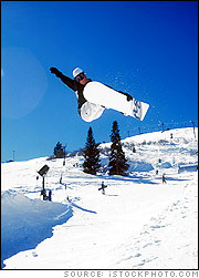 Snowboarder in Half Pipe