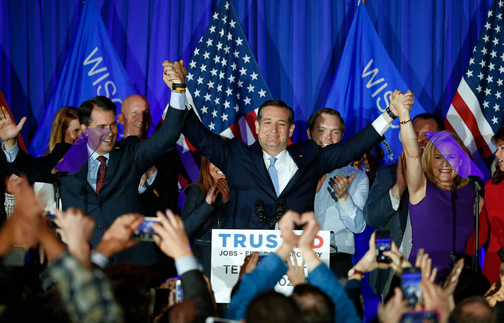 Ted Cruz celebrates his Wisconsin primary win