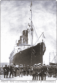 The Lusitania in Port
