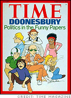 Doonesbury, on the cover of TIME Magazine (1976)