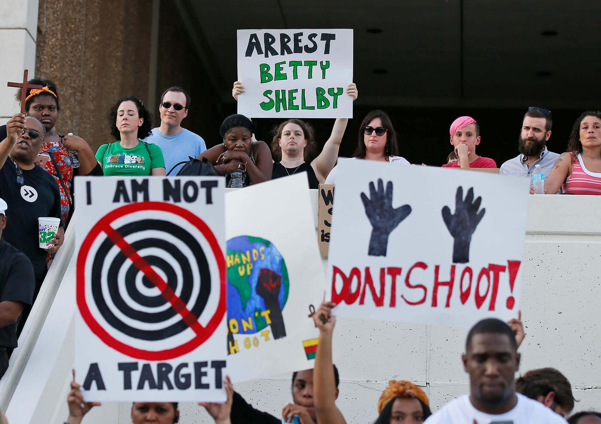 Image of protestors in Tulsa