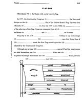 Flag Day Comprehension Printable (3rd - 5th Grade) - TeacherVision.com