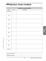 Substitute Teacher Feedback Form: Printable Tool (Grades K-12)