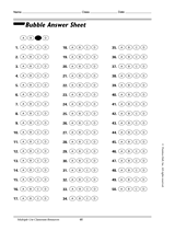 grade igcse 3 worksheets for english Tool K for (Grades Teachers Answer Bubble Assessment Printable Sheet: