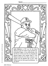 Jackie Robinson Coloring Page: Black History Month Printable (Grades K