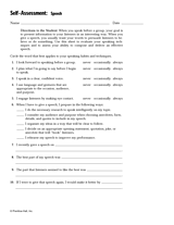 Speech self evaluation essay