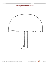 Rainy Day Umbrella Printable (K - 1st Grade) - TeacherVision.com