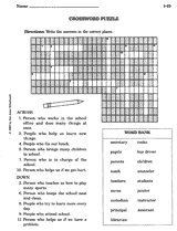 ... tests studentsâ€™ knowledge of the jobs that people in a school have