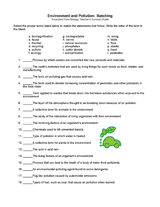 environment pollution matching worksheet printable