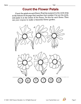 Count the Flower Petals Printable (K - 1st Grade) - TeacherVision.com