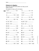 Addition: Patterns in Algebra (Gr. 3) Printable (3rd Grade ...