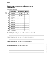 Exploring Centimeters, Decimeters, and Meters (Gr. 4)