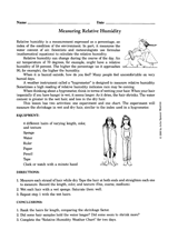 Measuring Relative Humidity Printable (1st - 6th Grade) - TeacherVision.com