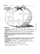 Summer Crossword Puzzle Printable (1st - 6th Grade) - TeacherVision.com