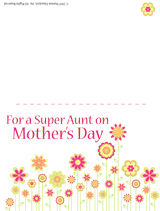 Printable Mother's Day Card for Aunt - FamilyEducation.com