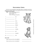 Encyclopedia Topics Printable (4th - 6th Grade) - TeacherVision.com