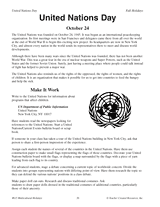 United Nations Day History and Activities Printable 6th