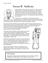 Learn About Susan B. Anthony Printable (K - 3rd Grade) - TeacherVision.com