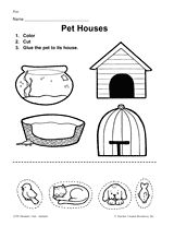 Pet Houses Printable (Pre-K - 1st Grade) - TeacherVision.com