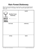 Rain Forest Dictionary Printable (1st - 3rd Grade) - TeacherVision.com