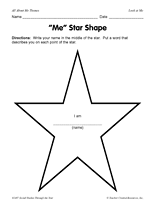 ''Me'' Star Shape Printable (2nd - 4th Grade) - TeacherVision.com