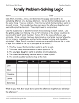 family problem solving logic printable 2nd 4th grade