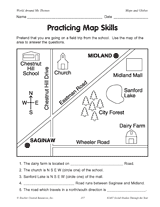 geography Map 4th worksheets Printable free grade (2nd    Grade) TeacherVision.com  Skills Geography 2nd