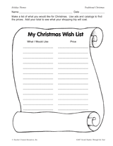 My Christmas Wish List: Printable Holiday Activity (Grades 2-4