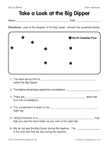 Take a Look at the Big Dipper Printable (2nd - 4th Grade ...