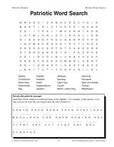 Patriotic Word Search Printable (3rd - 5th Grade) - TeacherVision.com