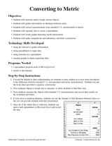 Converting to Metric