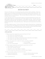 Boston Tea Party Reading Warm-Up | Colonial Times Printable, Grades 3-4