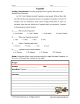 Vegemite Worksheet - Reading Comprehension & Recipe ...