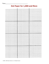 Dot Paper for 1,000 and More Printable (1st - 12th Grade ...