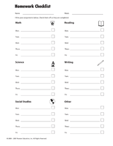 Homework Checklist