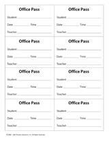 pass office printable sheet passes template homework teachers printables per student late customizable blank grade teachervision teaching pdf teacher work