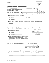 Range, Mode, and Median Printable (K - 2nd Grade) - TeacherVision.com