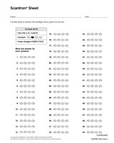 Scantron® Sheets: Printable Assessment Tool for Teachers (Grades K-12)