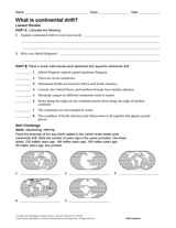 What Is Continental Drift? Earth Science Printable (6th 12th Grade