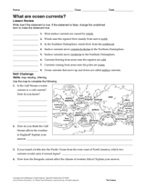 What Are Ocean Currents? Earth Science Printable (6th-12th Grade