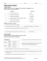 What Are the Tides? Oceans Printable (6th-12th Grade Science