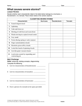 this of printable  the severe storms worksheet severe in Review  weather review  characteristics weather