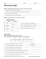 measuring length metric system printable 6th 12th grade