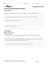 How Are Crystals Formed on Earth? Chemistry Printable (6th-12th Grade ...