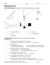 Physical Science Test: Machines Printable (6th - 12th Grade ...