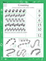 Counting Objects (0-20) - Math Practice Worksheet (Grade 1