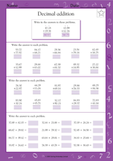 decimal addition i math practice worksheet grade 5 teachervisioncom