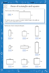 Area of Rectangles and Squares I Math Practice Worksheet (Grade 4